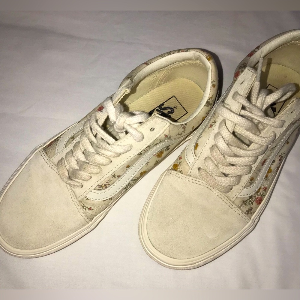 Vans Old Skool Vintage Floral Marshmallow Womens Size 8 (Mens 6.5)